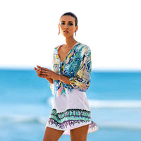 Santorini Printed Beach Cover-Up Dress