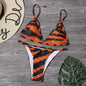 Orange &  Black Tiger Print Bikini Set
