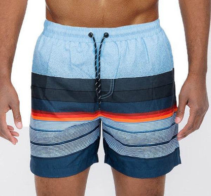Blue Gradient Stripe Swim Shorts