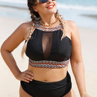 Boho Luxe Plus Size High-Waisted Bikini Set