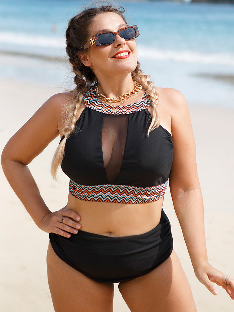 Boho Luxe Plus Size High-Waisted Bikini Set