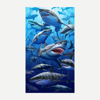 Great White Sharks Beach Towel