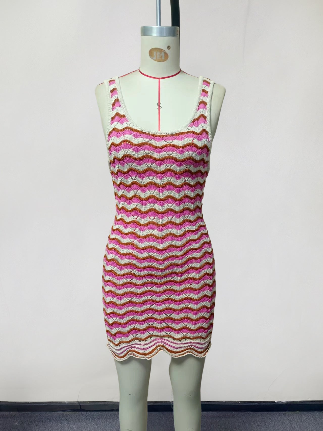 SPink Sunset Crochet Swim Cover-Up Dress