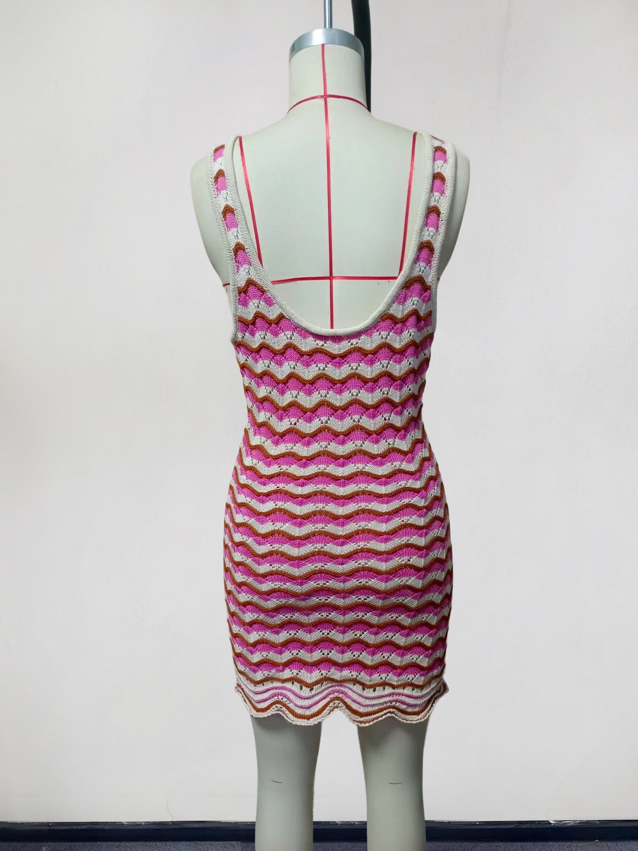 SPink Sunset Crochet Swim Cover-Up Dress
