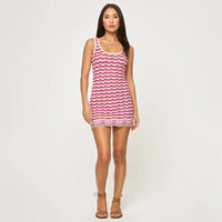 SPink Sunset Crochet Swim Cover-Up Dress