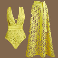 Riviera Romance Swimsuit & Maxi Skirt Set