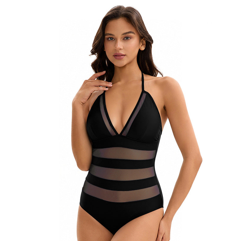 Midnight Allure Mesh One-Piece Swimsuit