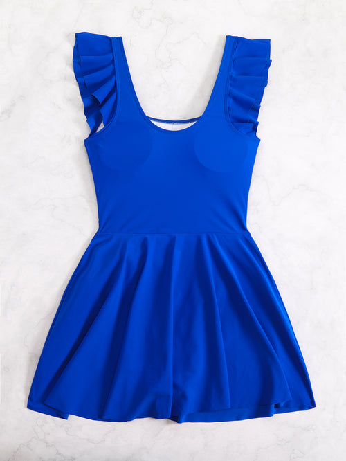 Coastal Charm Plus Size Ruffle Swim Dress