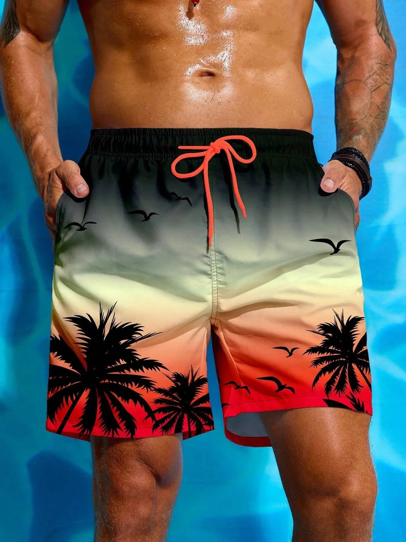Breathable Swim Trunks with Pockets