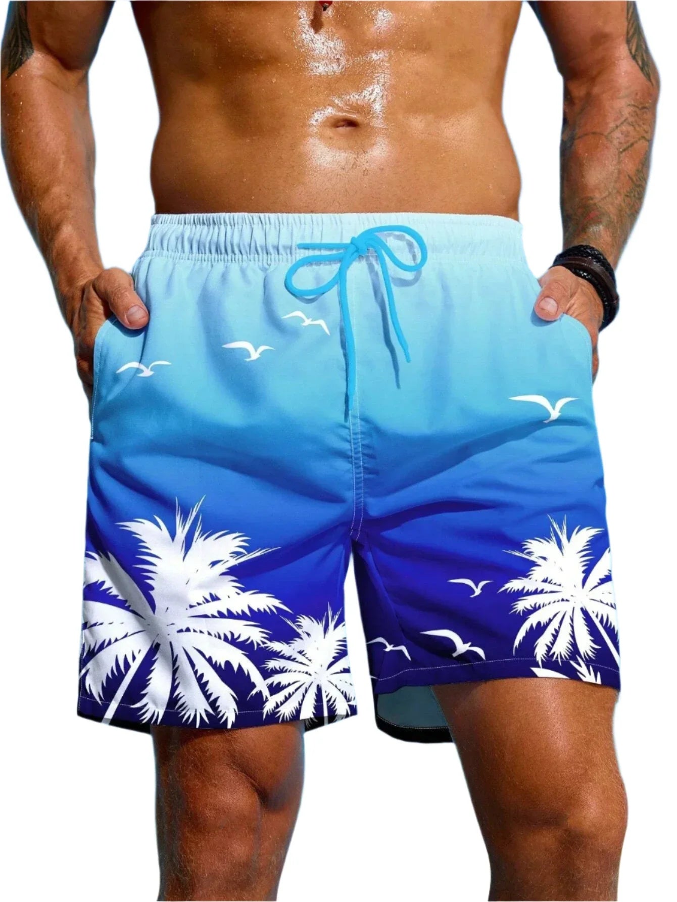 Breathable Swim Trunks with Pockets