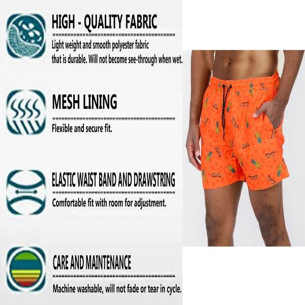 Blue Gradient Stripe Swim Shorts