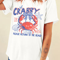 White Coquette Crabby Vacation Graphic Tee