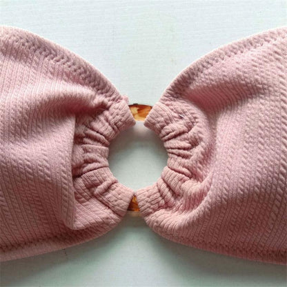 Bandeau Ruffle Bikini Set Blush Pink or Blue